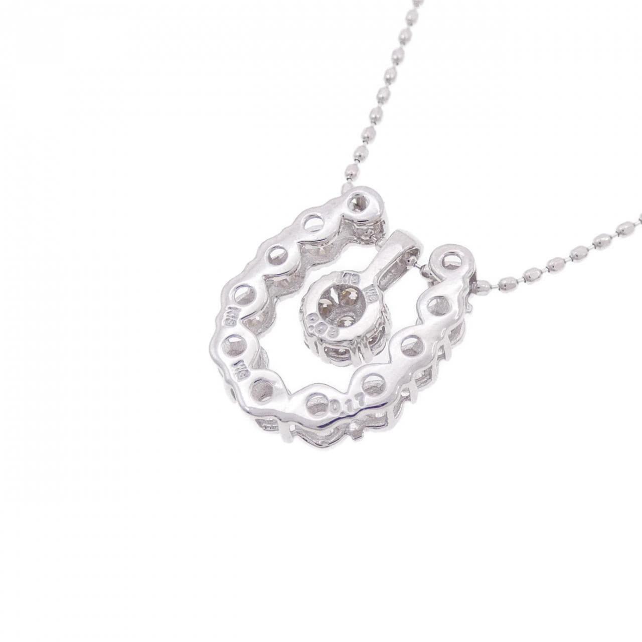 K18WG 2WAY ダイヤモンド ネックレス 0.08CT