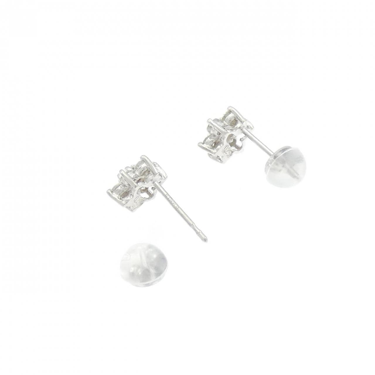 K18WG フラワー ダイヤモンド ピアス 0.50CT