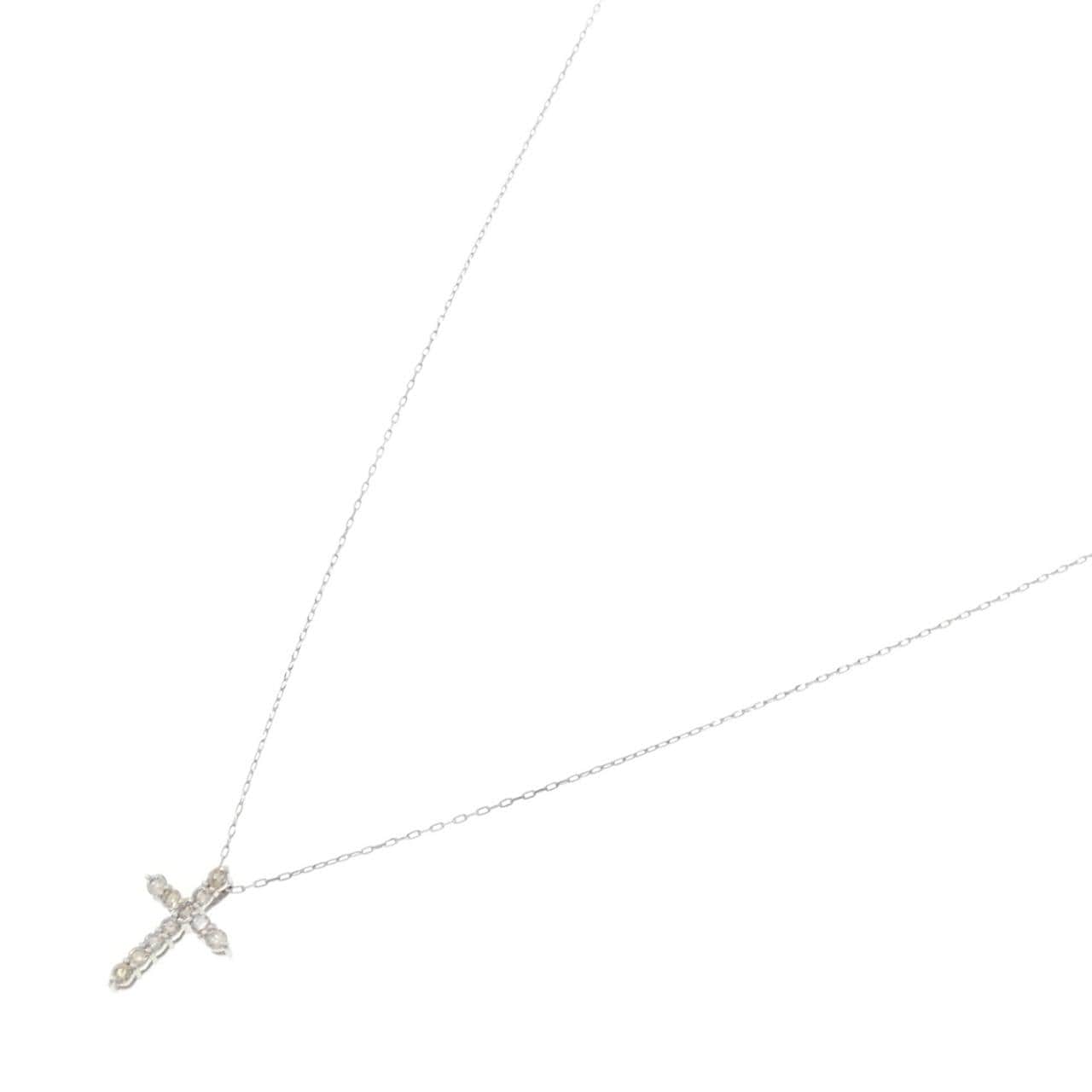 PT950/PT900 クロス ダイヤモンド ネックレス 0.20CT
