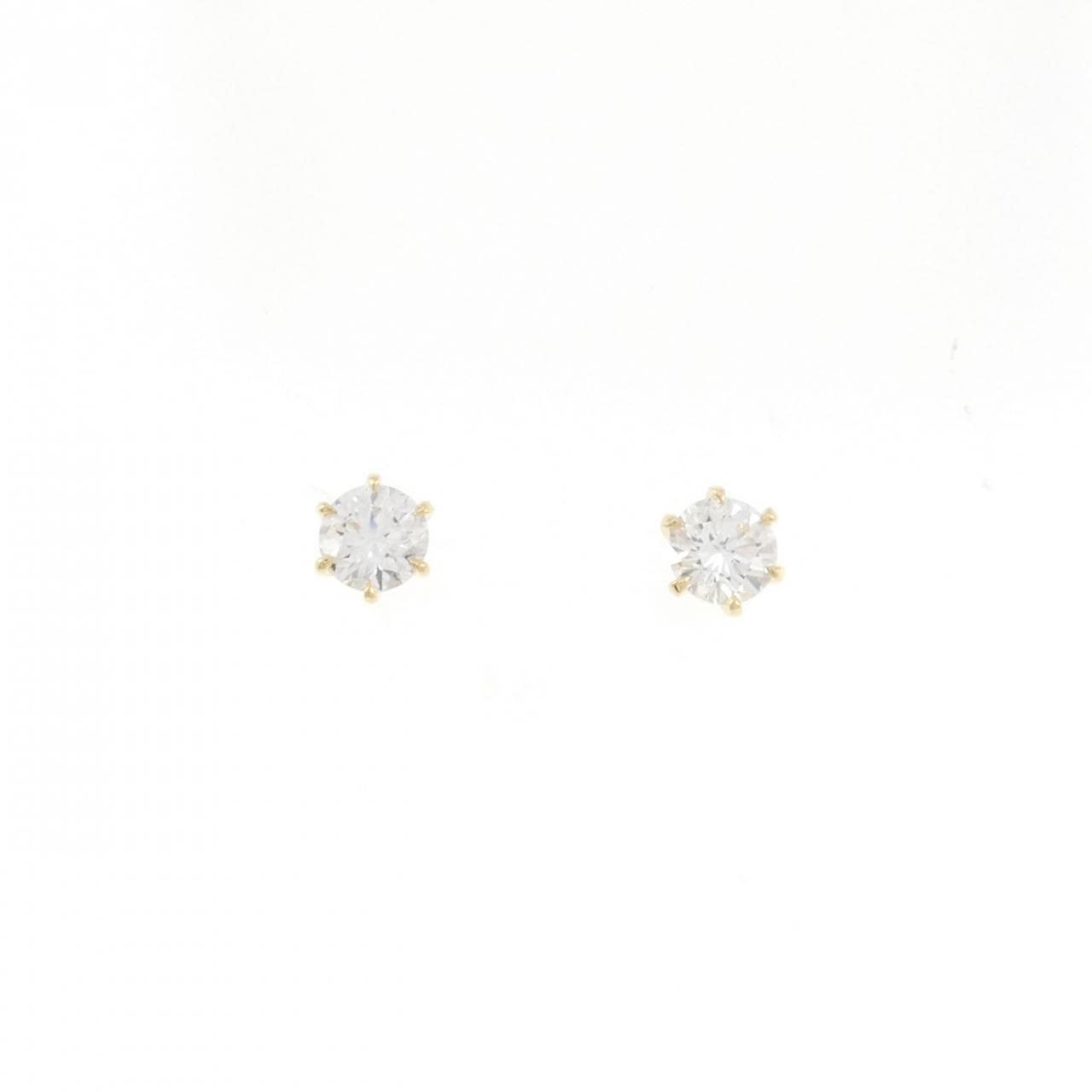 【リメイク】K18YG/ST ダイヤモンド ピアス 0.400CT 0.410CT F-G SI1-2 EXT