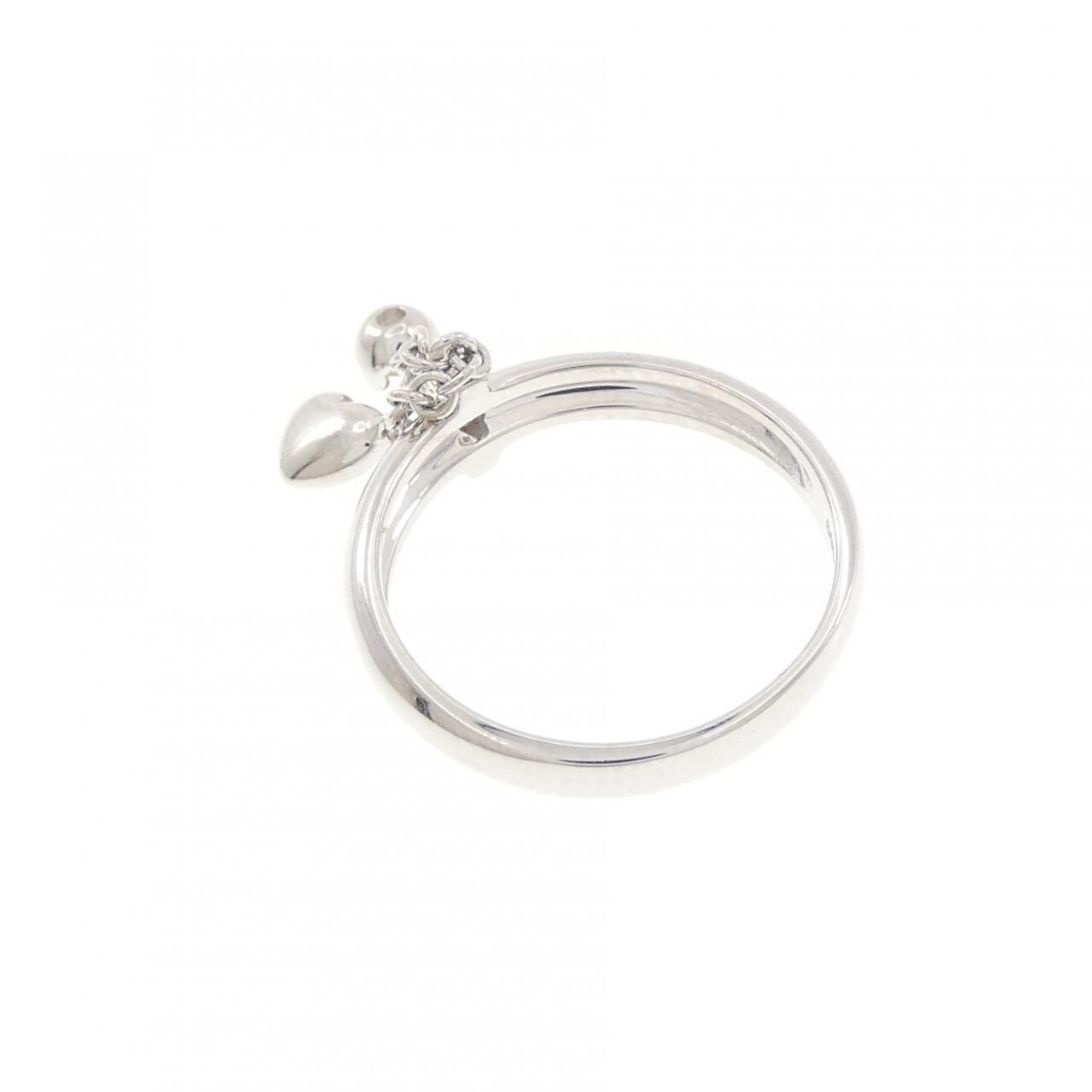 K18WG ハート ダイヤモンド ピンキーリング 0.09CT