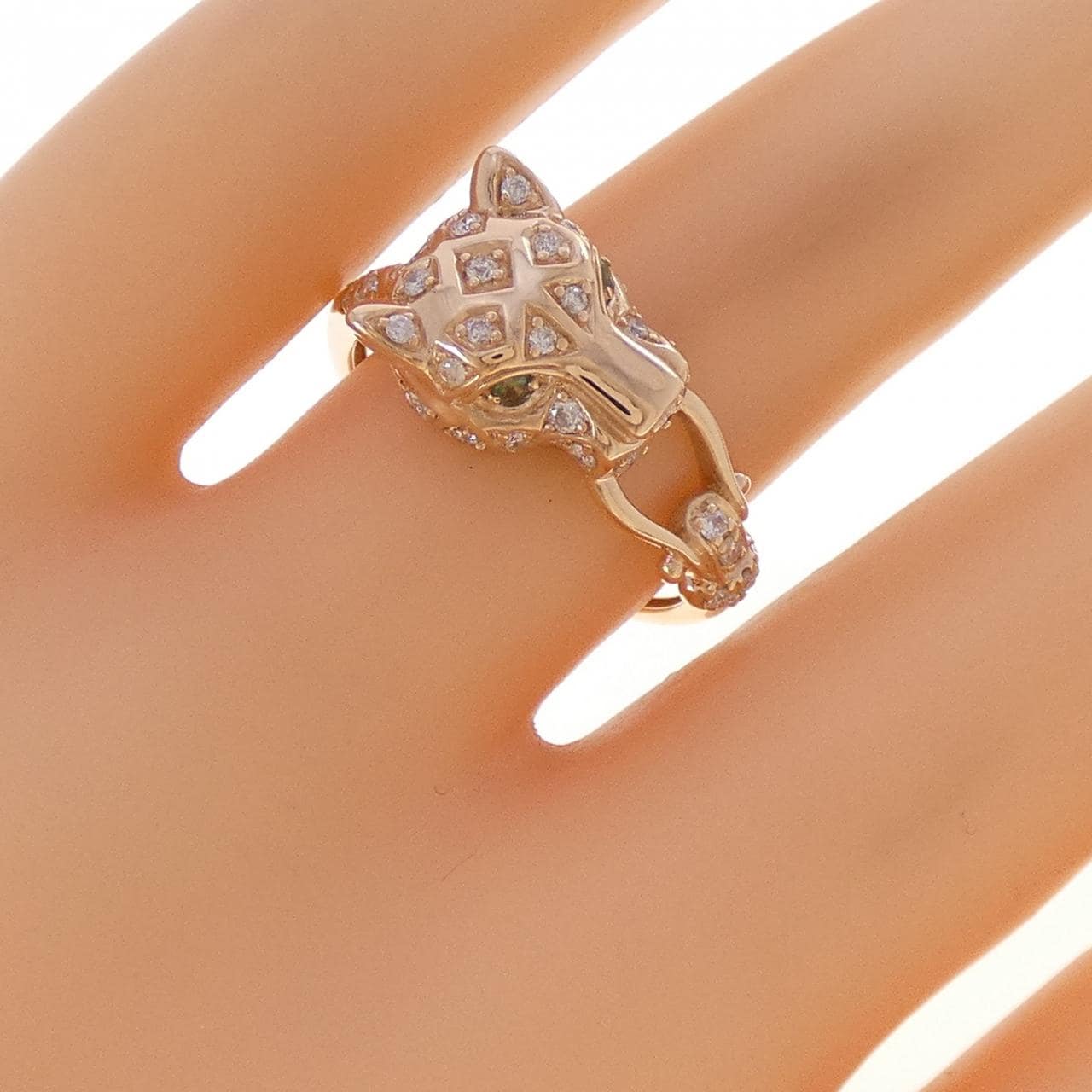 K18PG グリーンガーネット リング 0.02CT