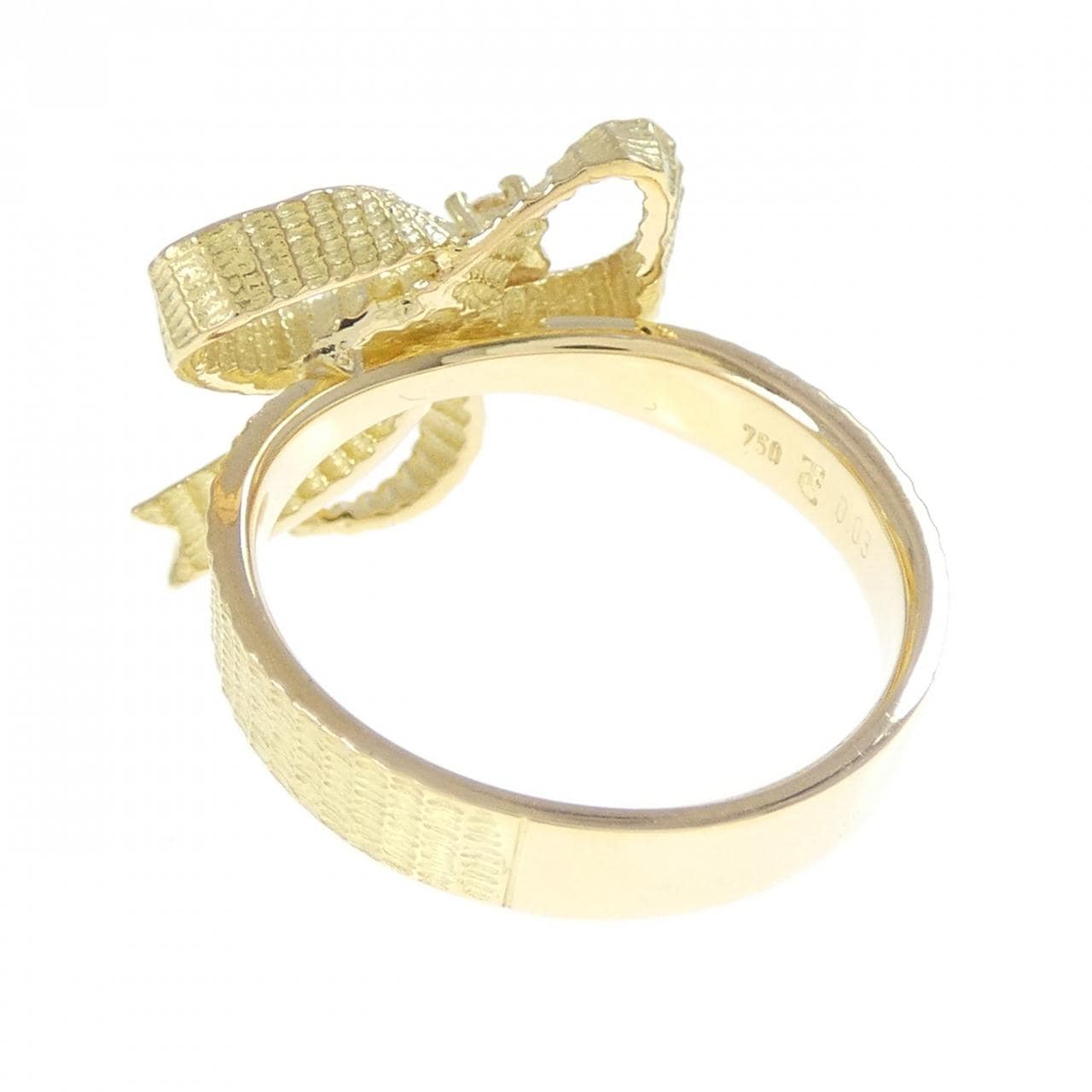 750YG リボン ダイヤモンド リング 0.03CT