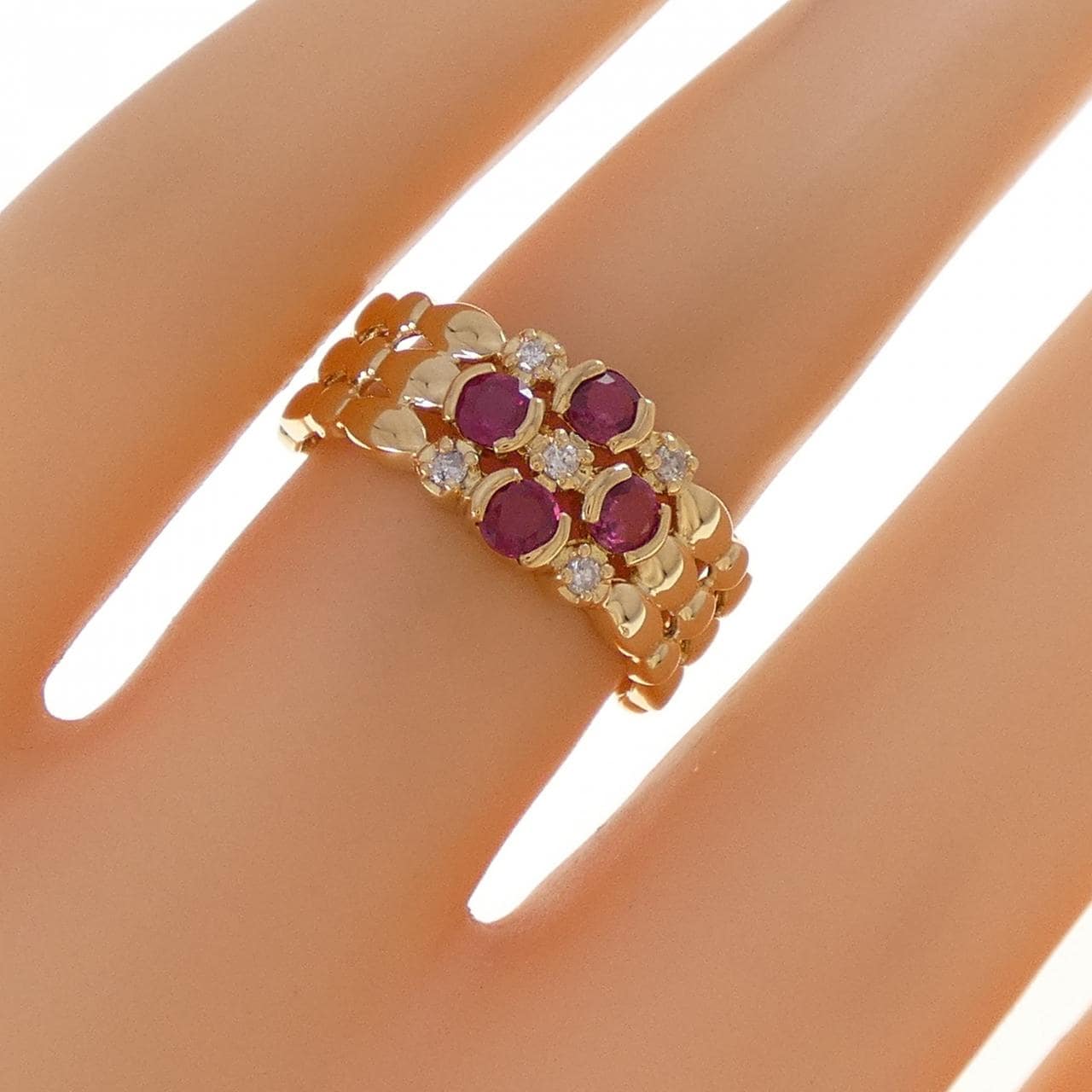 K18YG ルビー リング 0.53CT