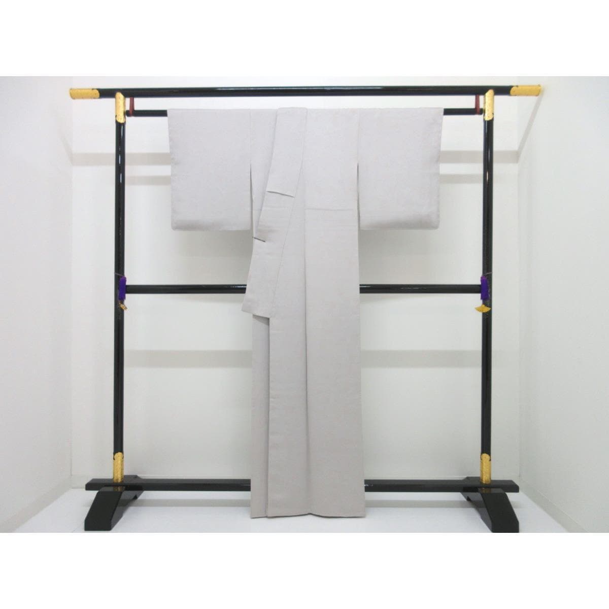 【未使用品】色無地　小倉淳史　丸に九枚笹　裄丈Ｓ寸