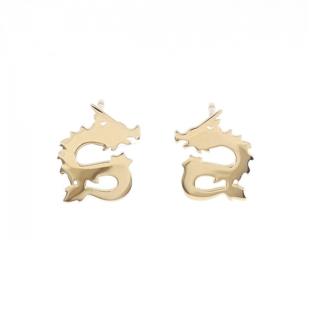 [BRAND NEW] K18YG Dragon Earrings