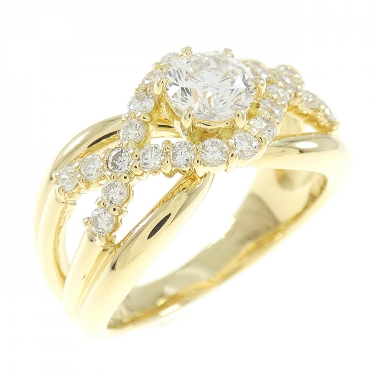K18YG ダイヤモンド リング 0.524CT I SI1 VG