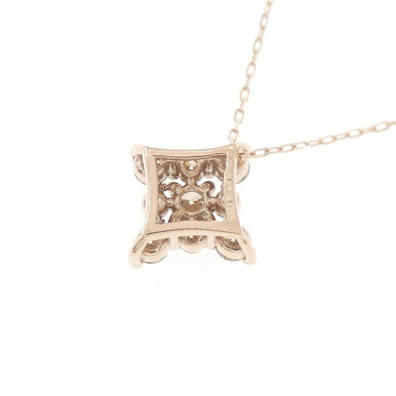 【新品】K10PG ダイヤモンド ネックレス 0.20CT
