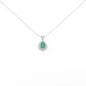 PT900/PT850 エメラルド ネックレス 0.88CT