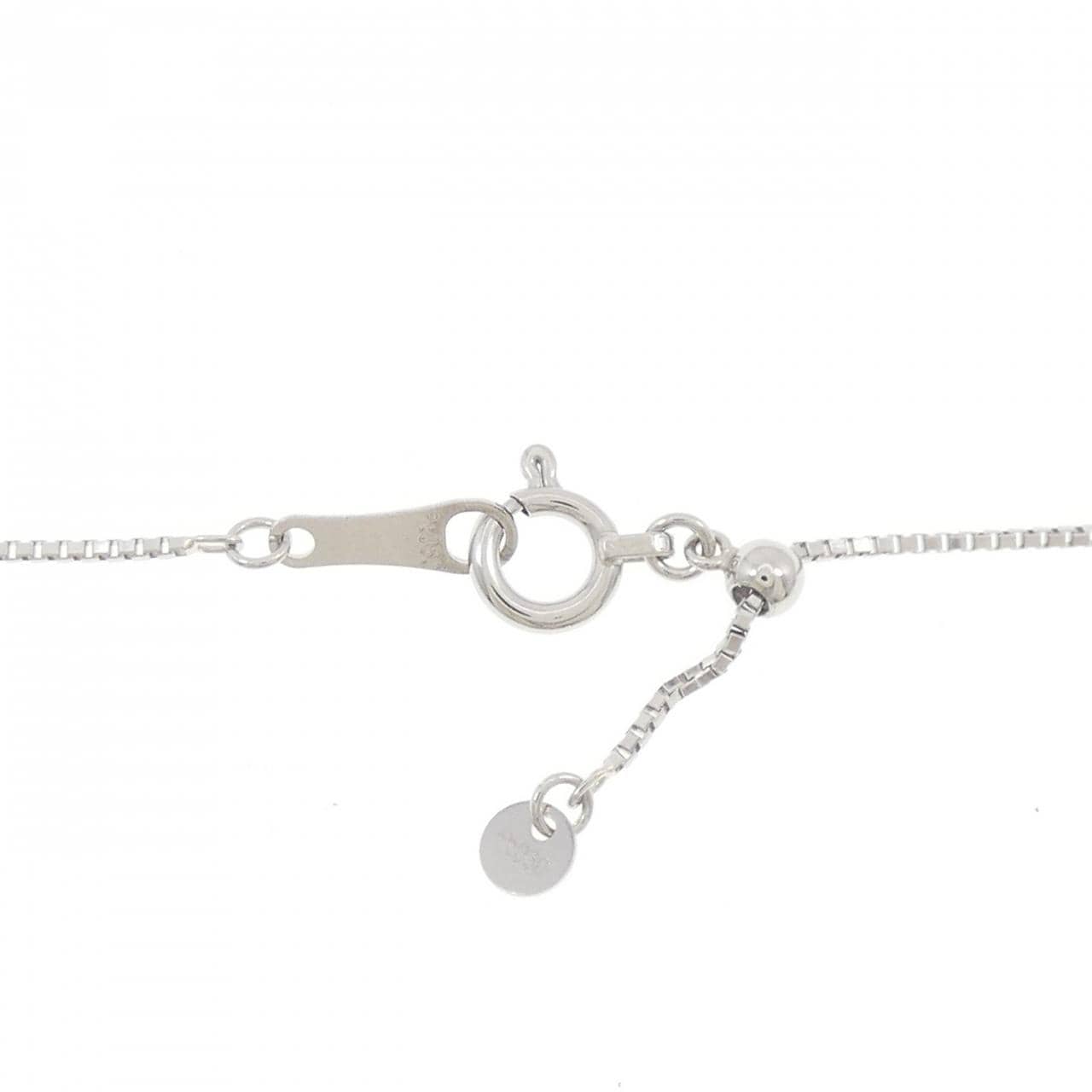 PT900/K18YG/PT850 フラワー アメジスト ネックレス 0.16CT