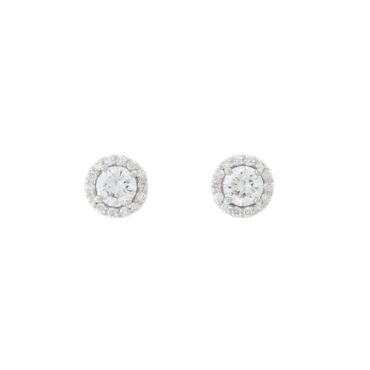 【リメイク】PT900/ST ダイヤモンド ピアス 0.407CT 0.410CT D-E SI1-2 VG