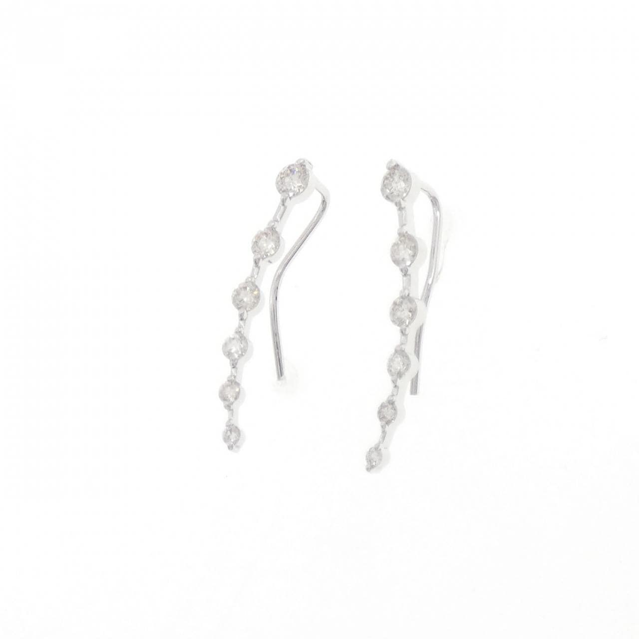 K18WG ダイヤモンド ピアス 0.70CT