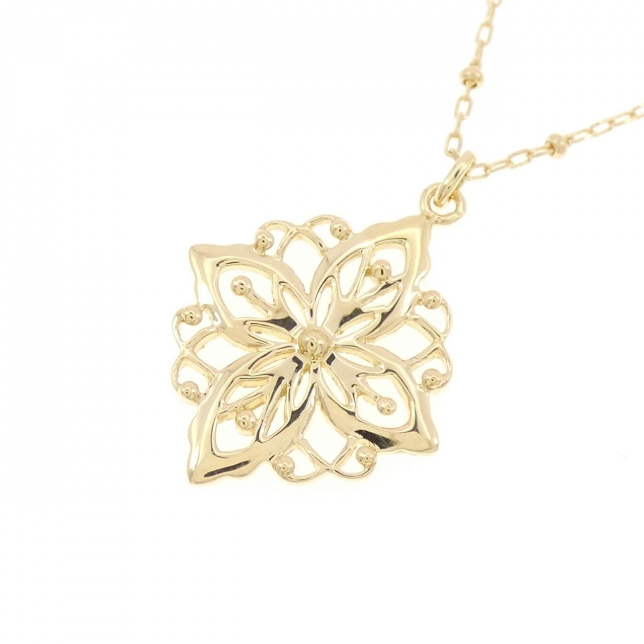 K18YG flower necklace