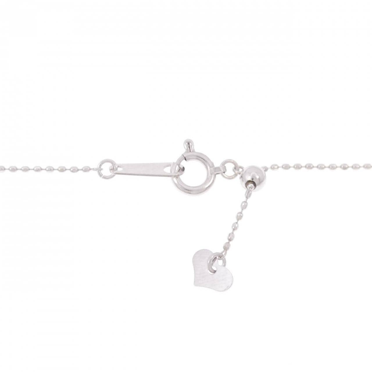 K18WG イニシャルM ダイヤモンド ネックレス 0.25CT