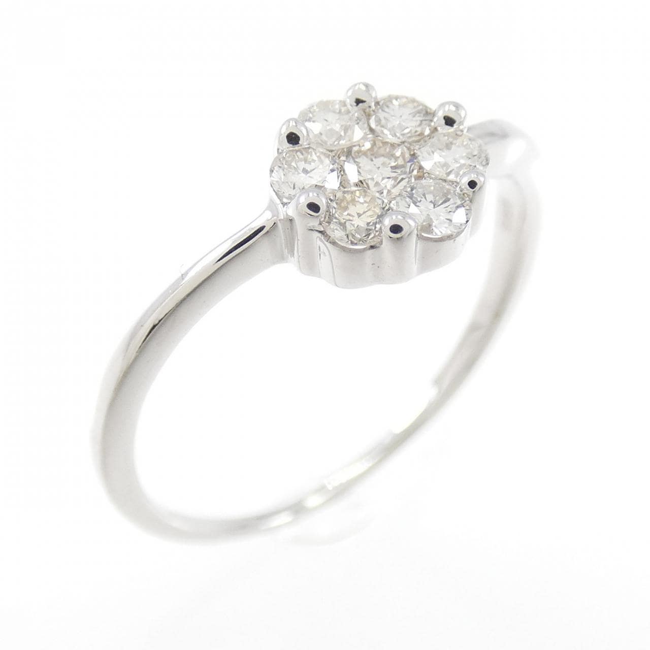 K18WG flower Diamond ring