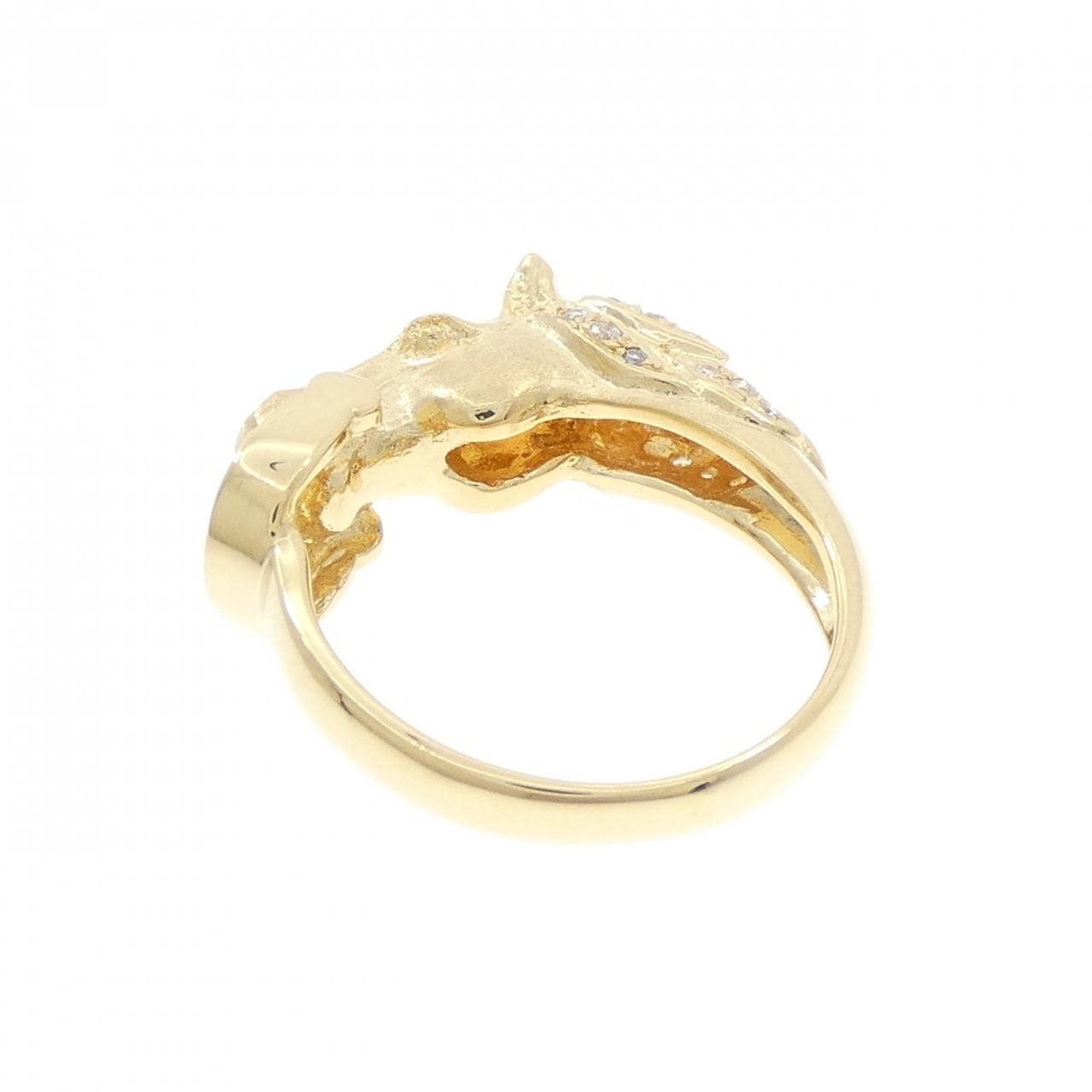 K18YG ホース ダイヤモンド リング 0.17CT