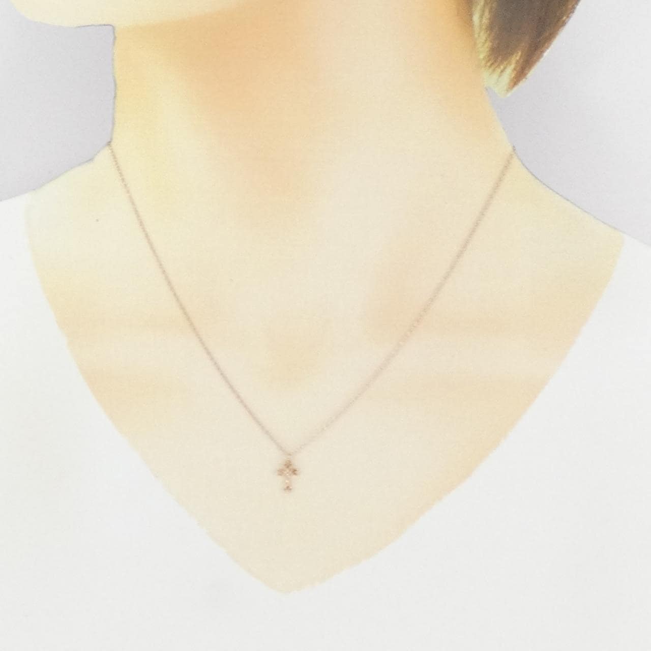 K10PG クロス ダイヤモンド ネックレス