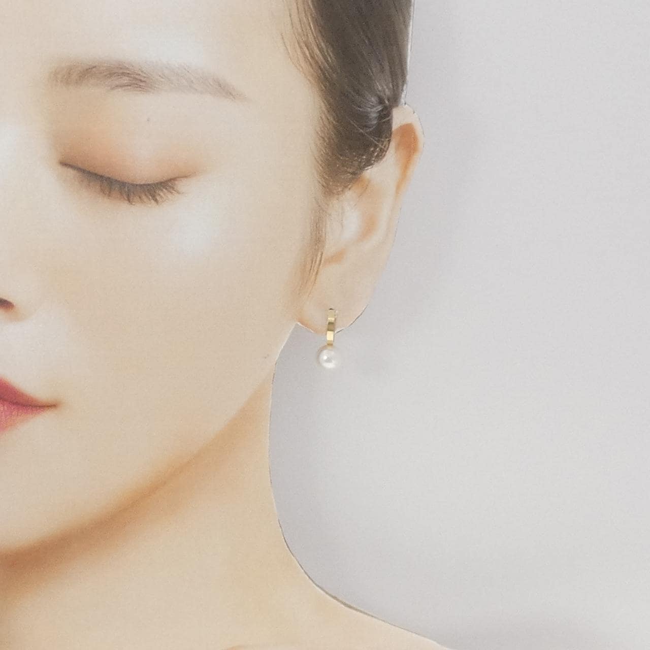 【新品】K10YG 淡水パール ピアス