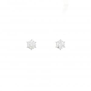 【リメイク】PT900/ST ダイヤモンド ピアス 0.343CT 0.355CT E-F SI1 EXT H&C