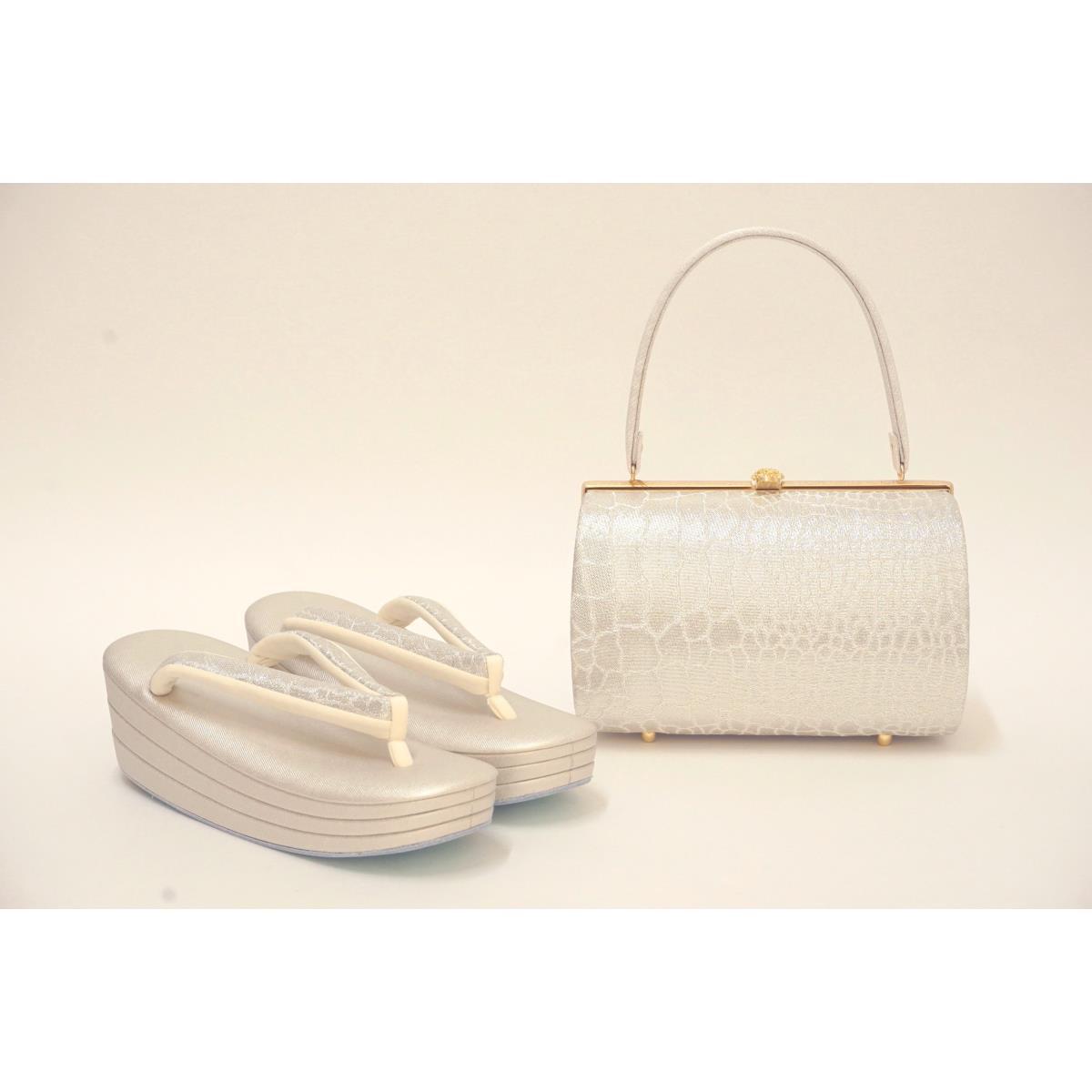 【新品】草履バッグセット　白梅　Ｌサイズ