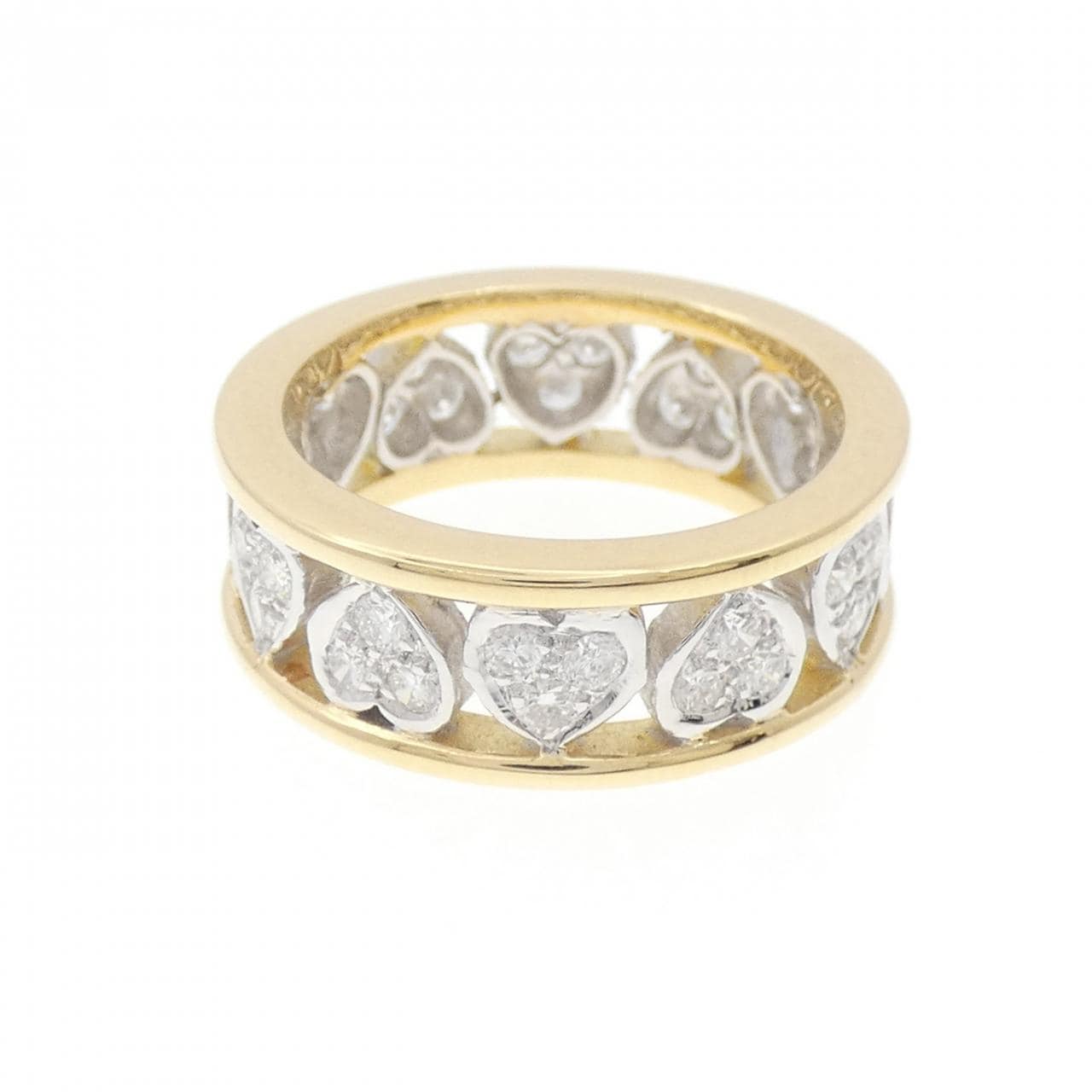 K18YG/K18WG ハート ダイヤモンド リング 0.85CT