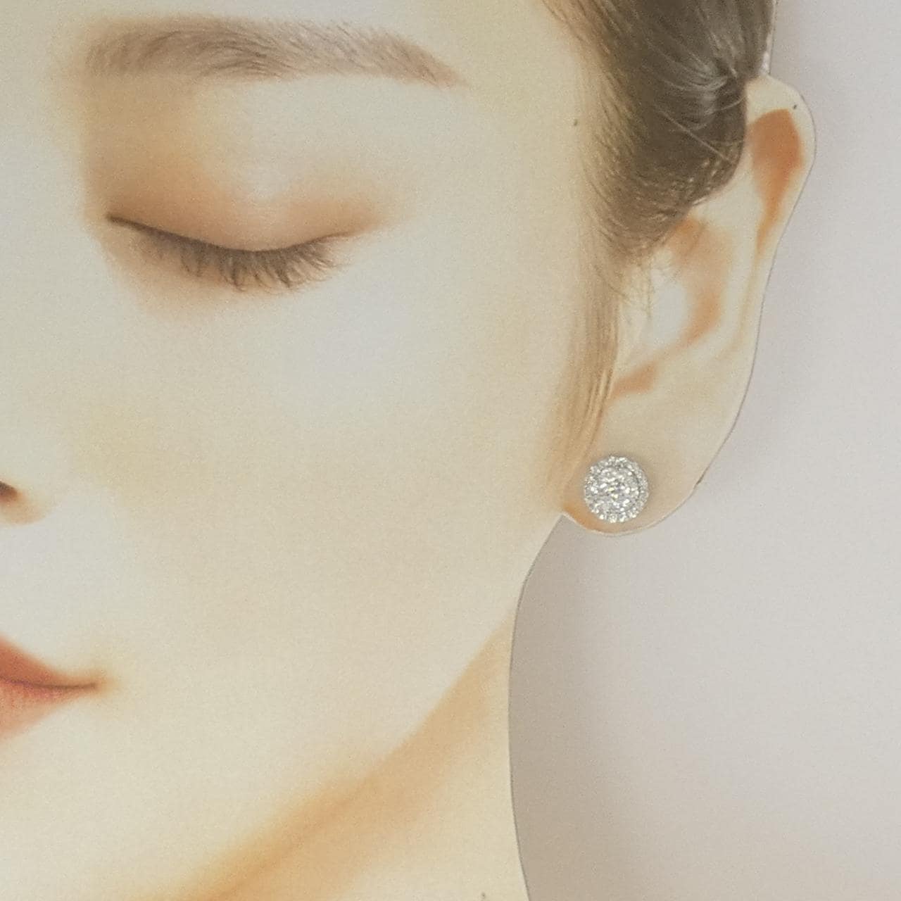 PT900 パヴェ ダイヤモンド ピアス 1.00CT