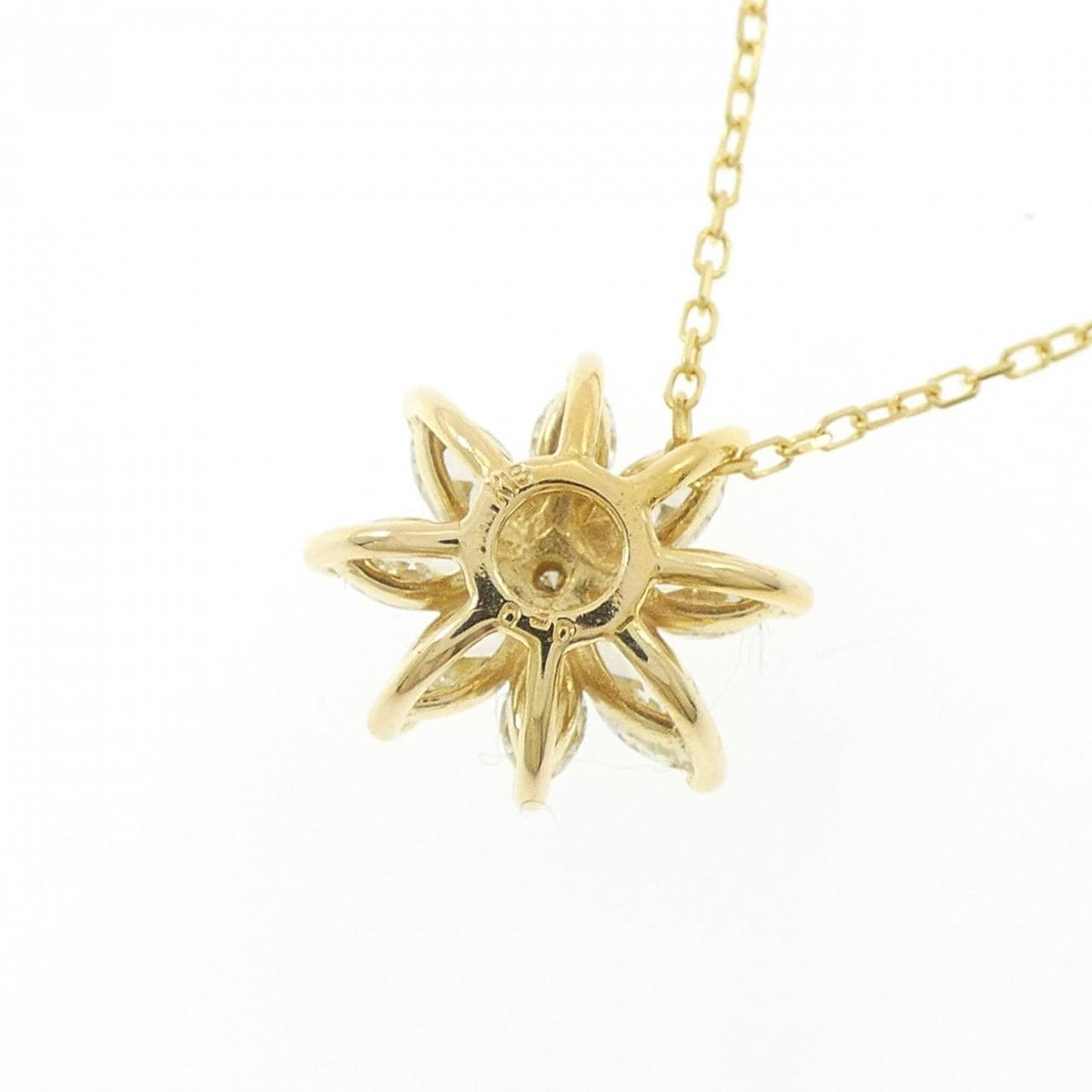 K18YG フラワー ダイヤモンド ネックレス 0.50CT