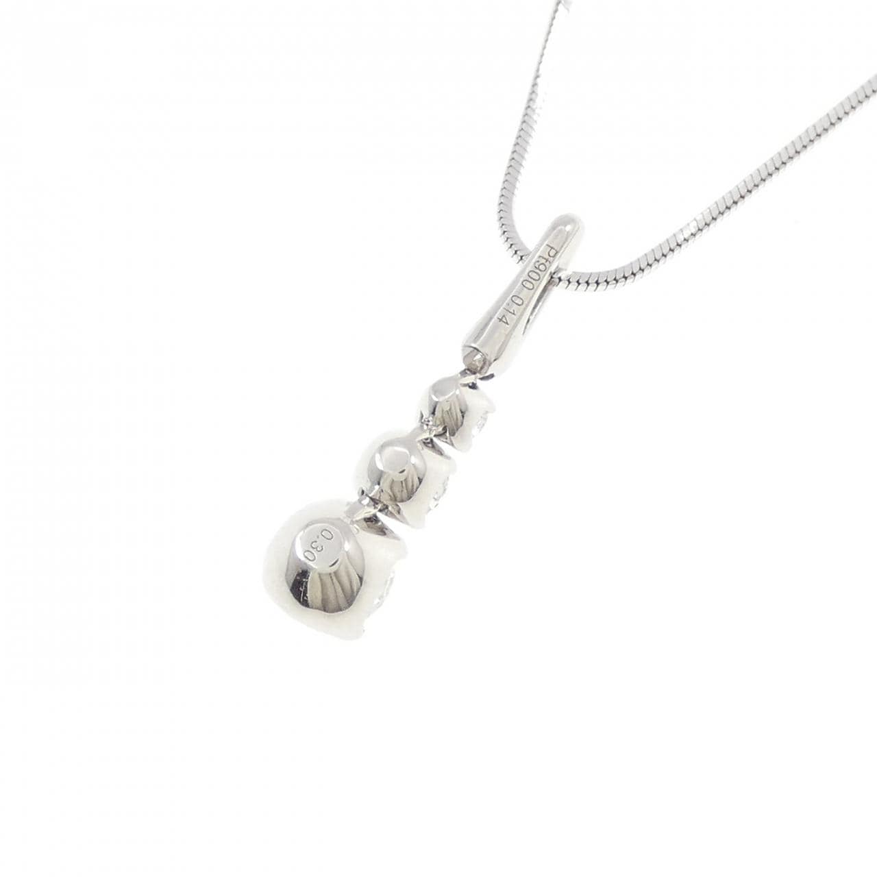 PT900/PT850 スリーストーン ダイヤモンド ネックレス 0.30CT