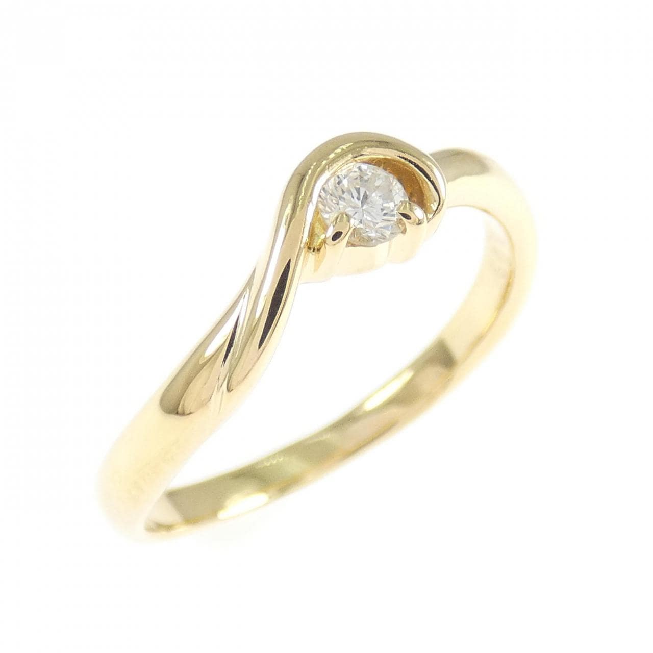 K18YG solitaire Diamond ring 0.09CT