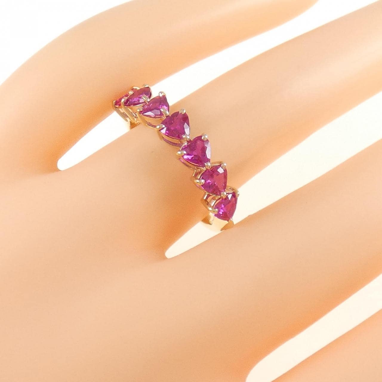 K18PG/K18YG Heart Ruby Ring 1.417CT