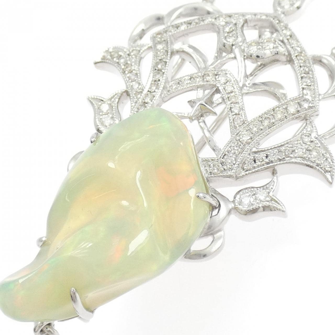 K18WG オパール ブローチ 9.22CT