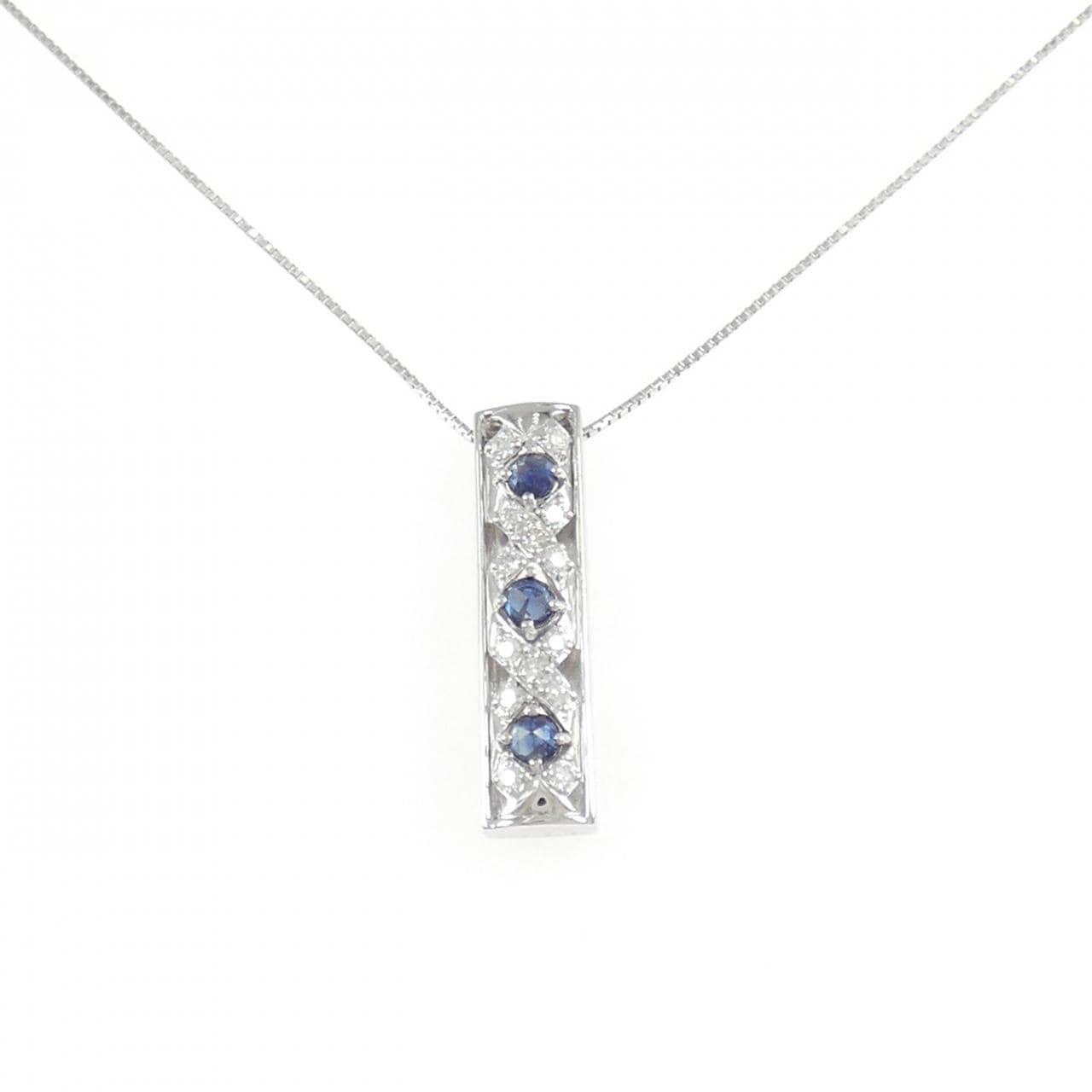 K18WG サファイヤ ネックレス 0.20CT