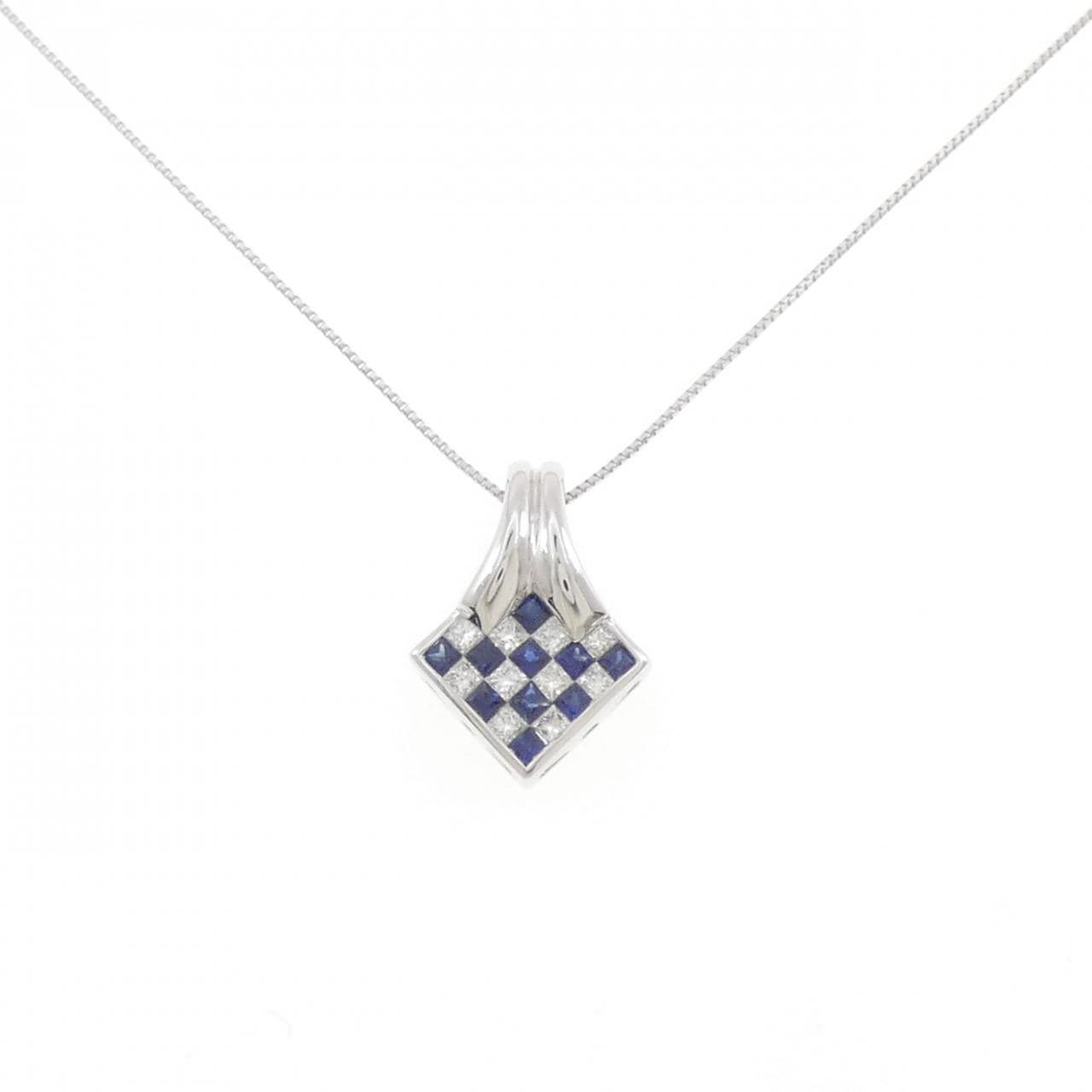 K18WG サファイヤ ネックレス 0.25CT