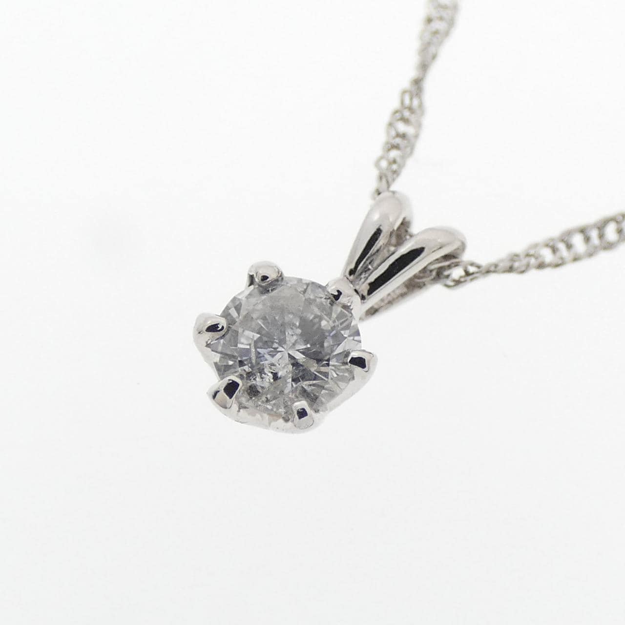 PT900/PT850 ソリティア ダイヤモンド ネックレス 0.18CT