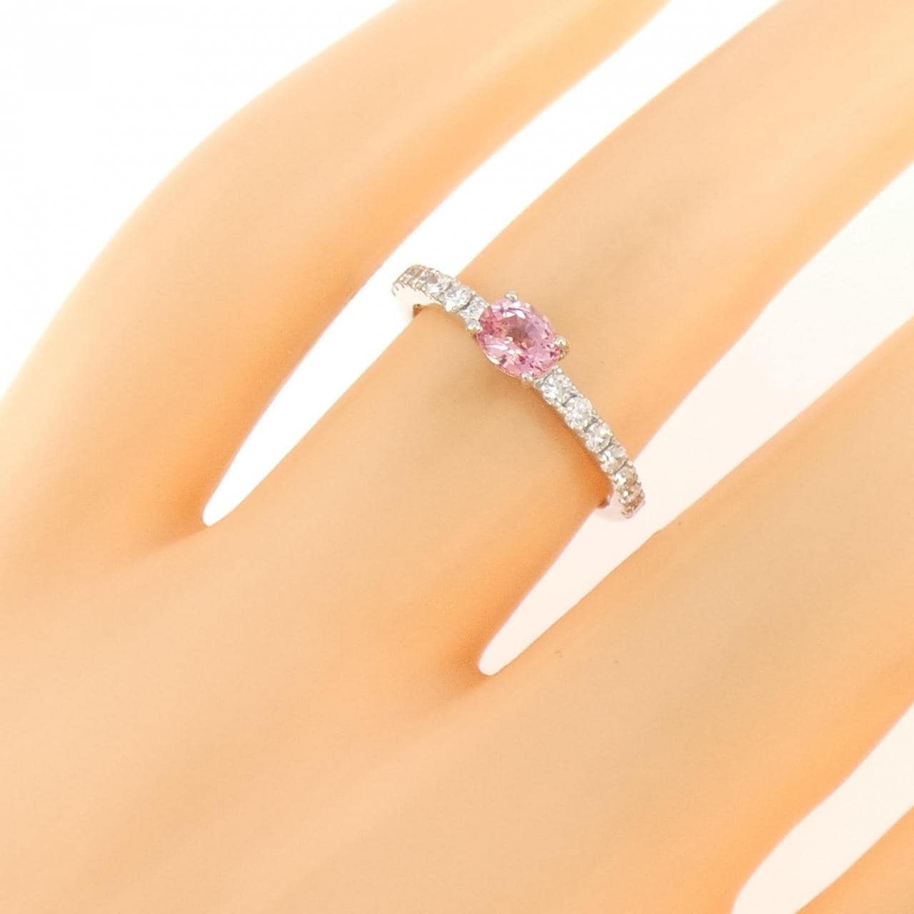 PT900 パパラチアサファイヤ リング 0.407CT