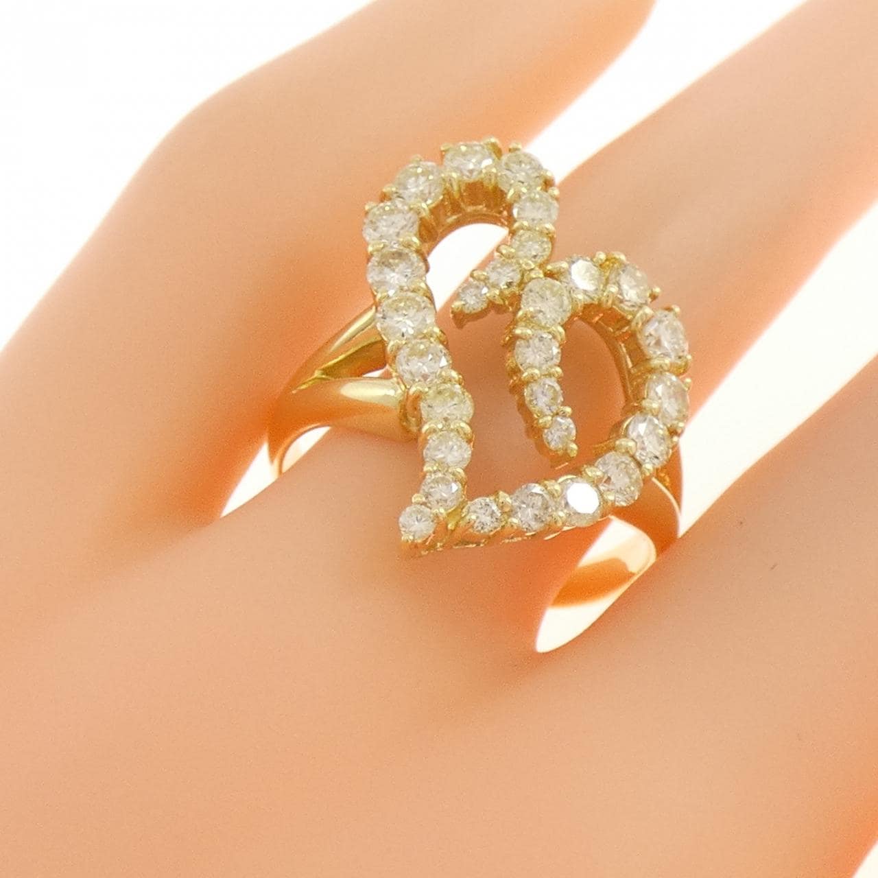 K18YG ハート ダイヤモンド リング 1.50CT