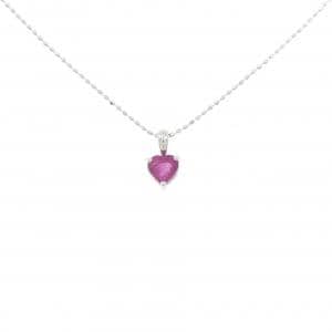 K18WG ハート ルビー ネックレス 0.58CT