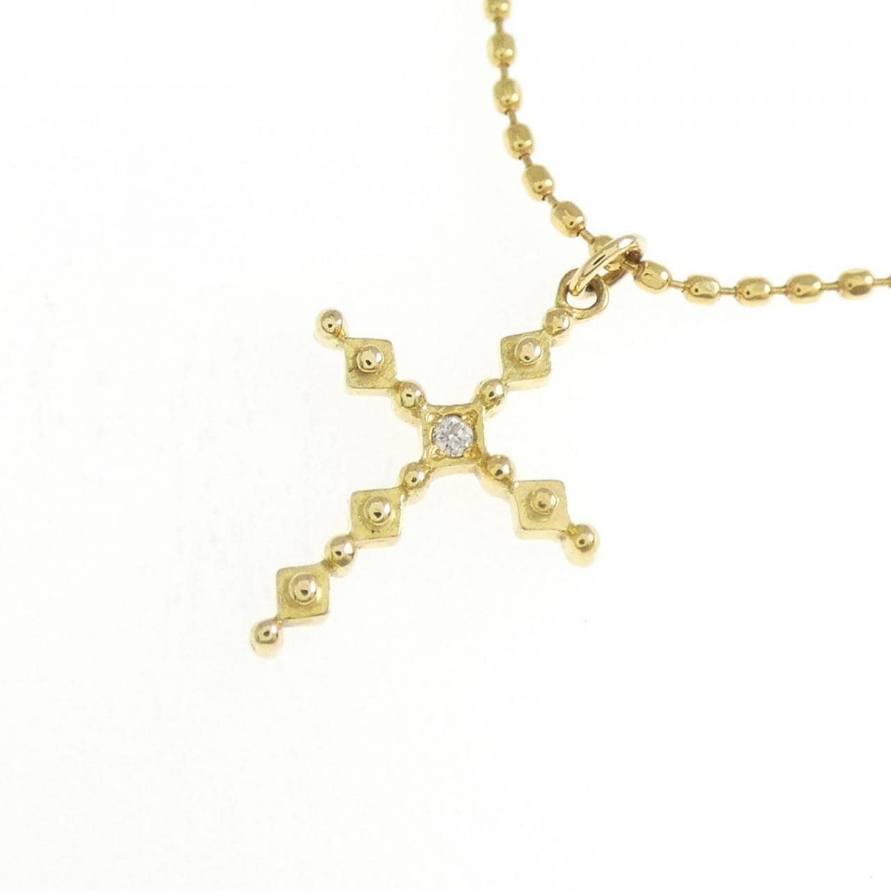 K18YG cross Diamond necklace
