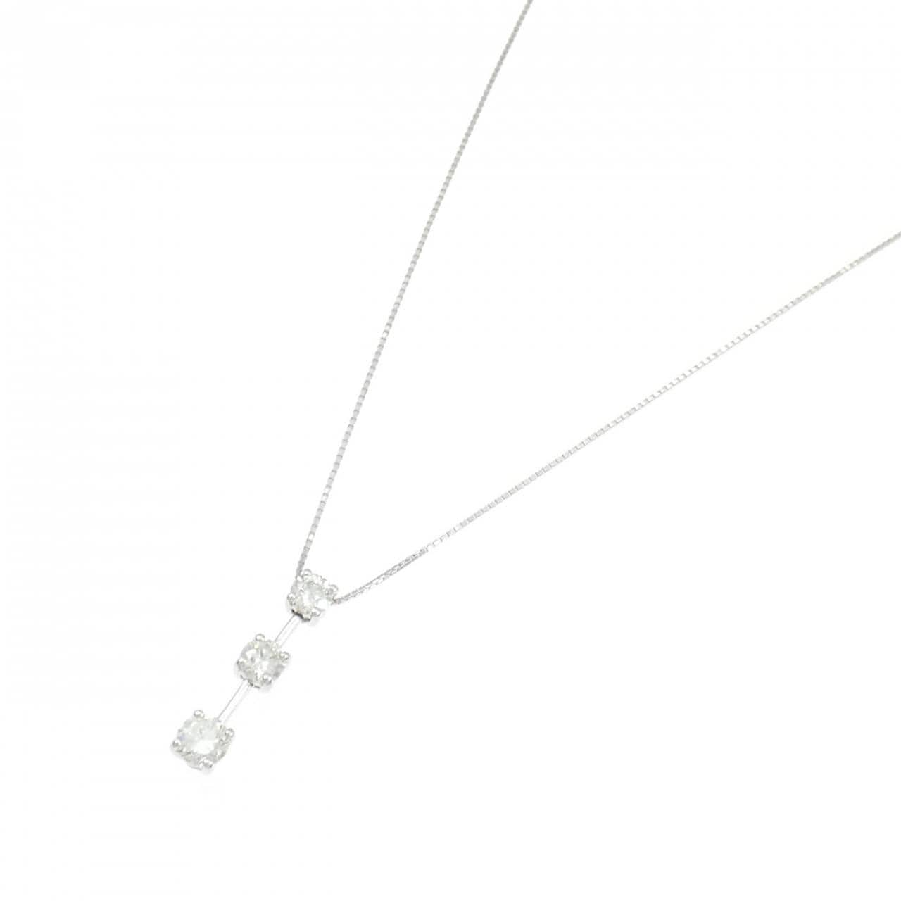 PT900/PT850 スリーストーン ダイヤモンド ネックレス 1.00CT