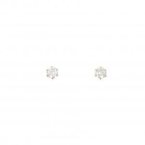K18YG ソリティア ダイヤモンド ピアス 0.30CT