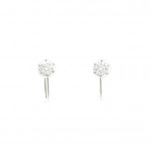 PT/PT900 ソリティア ダイヤモンド イヤリング 0.210CT 0.210CT F-G SI1-2 VG