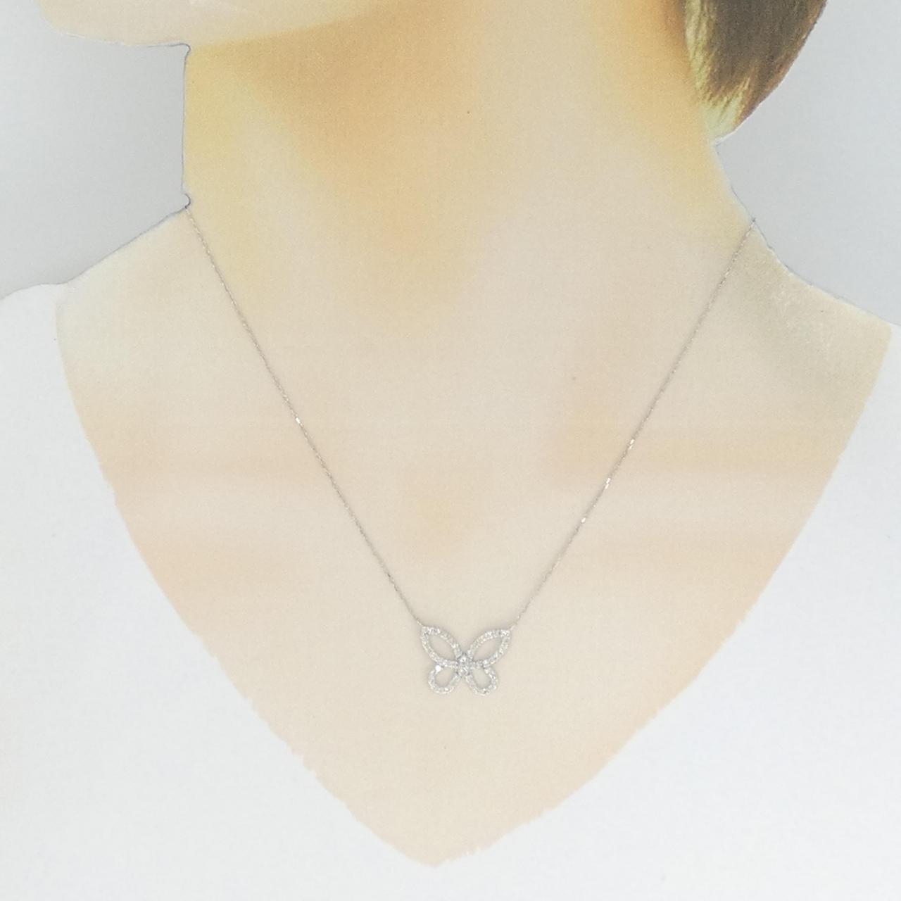 コメ兵｜K18WG バタフライ ダイヤモンド ネックレス 0.50CT｜ジュエリー｜ネックレス｜【公式】日本最大級のリユースデパートKOMEHYO