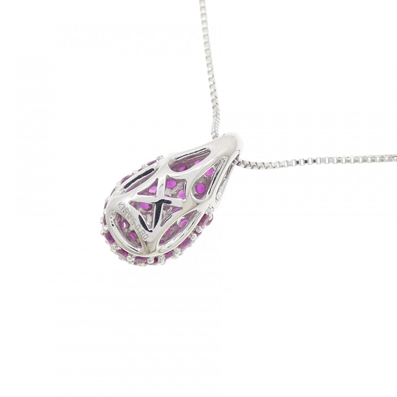 K18WG ルビー ネックレス 0.80CT