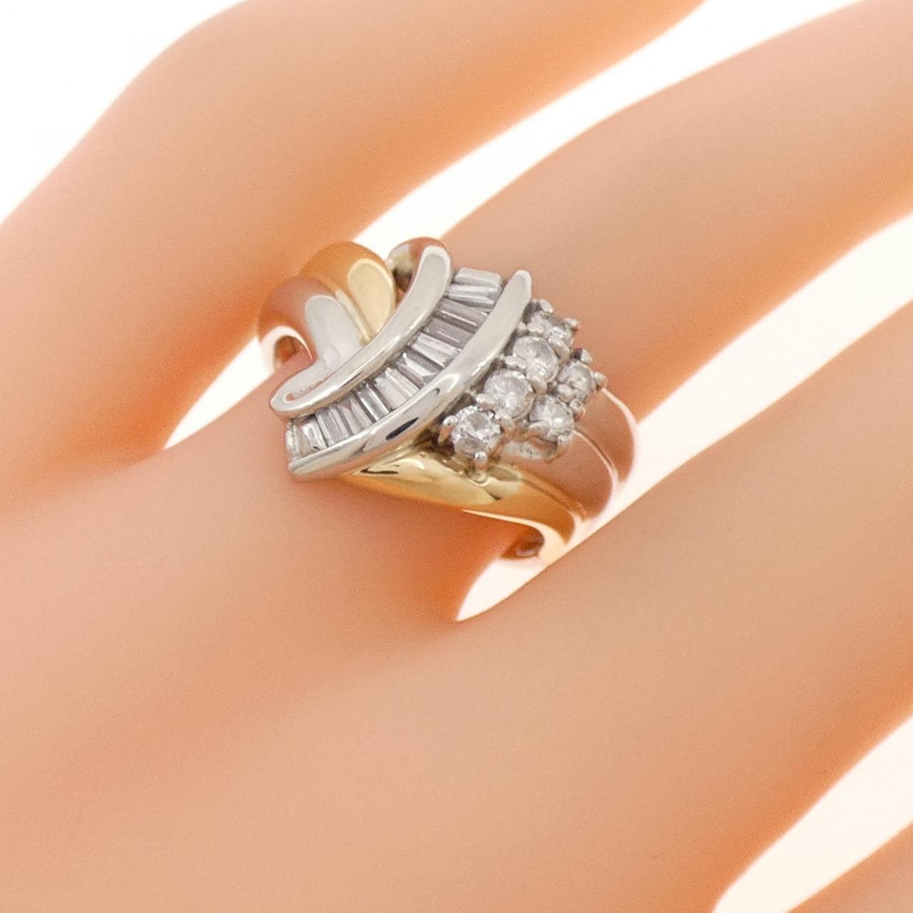 PT900/K18YG ダイヤモンド リング 0.58CT