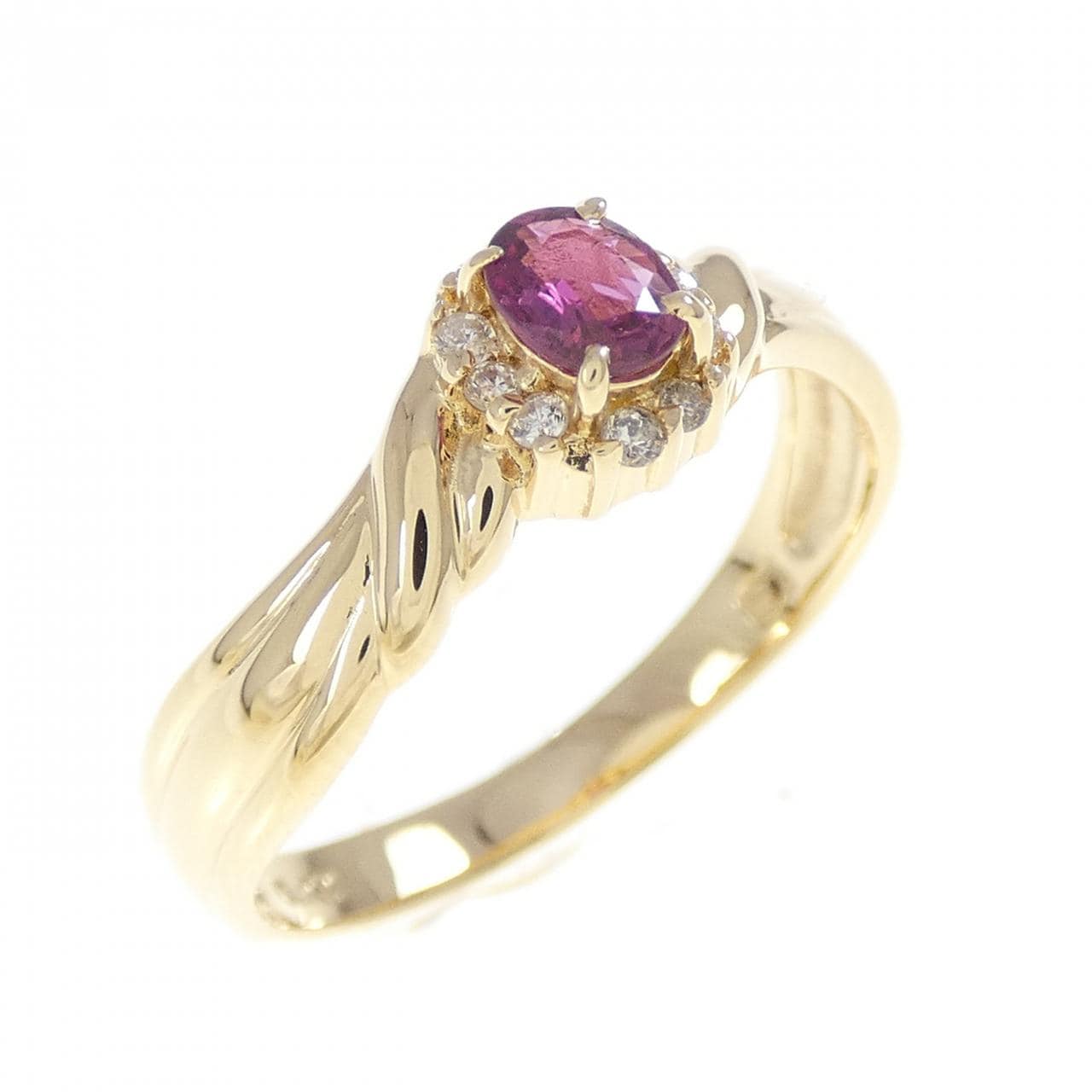 K18YG ルビー リング 0.22CT