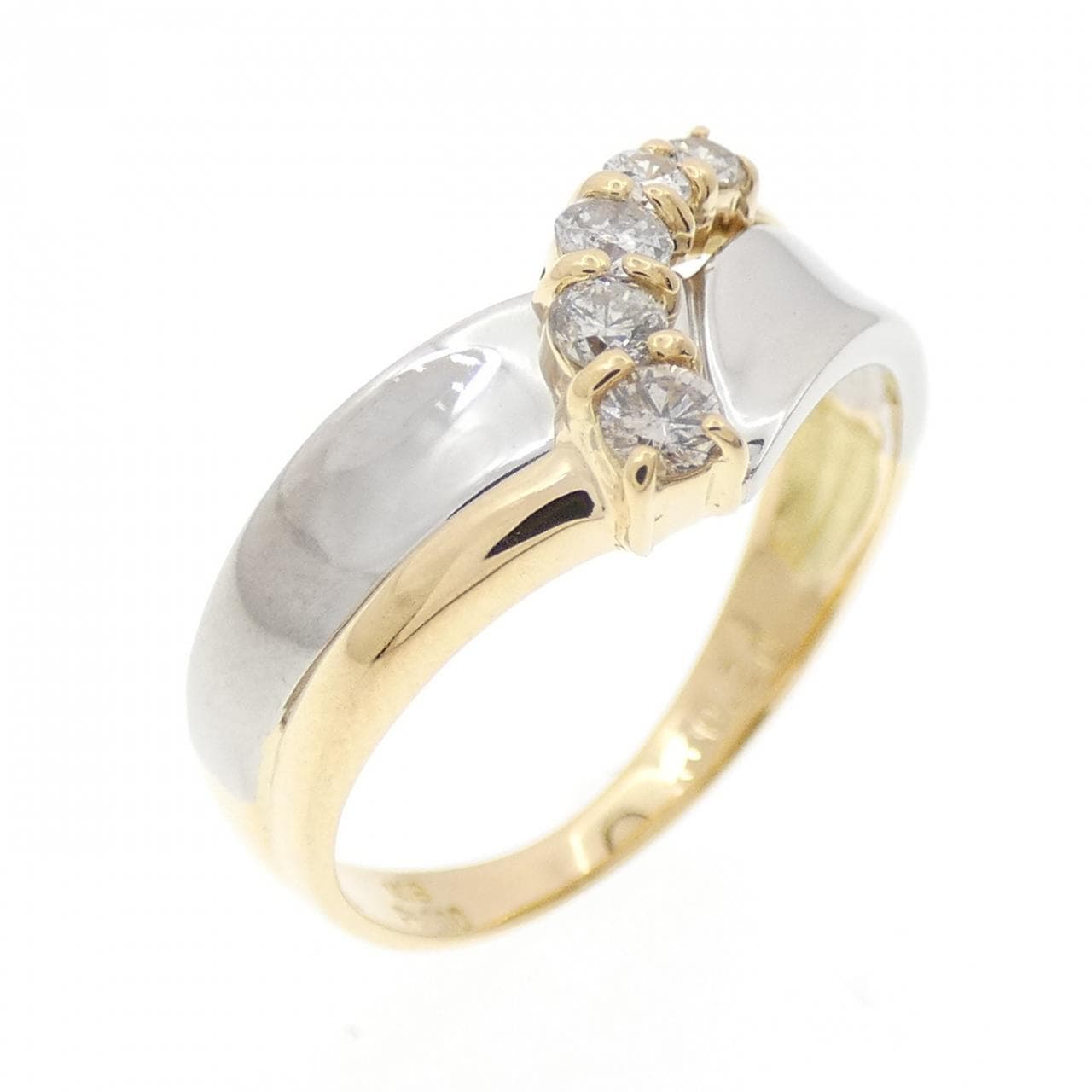 K18YG/PT900 ダイヤモンド リング 0.20CT