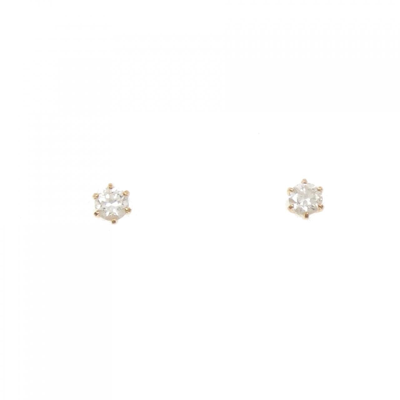 K18PG ソリティア ダイヤモンド ピアス 0.10CT