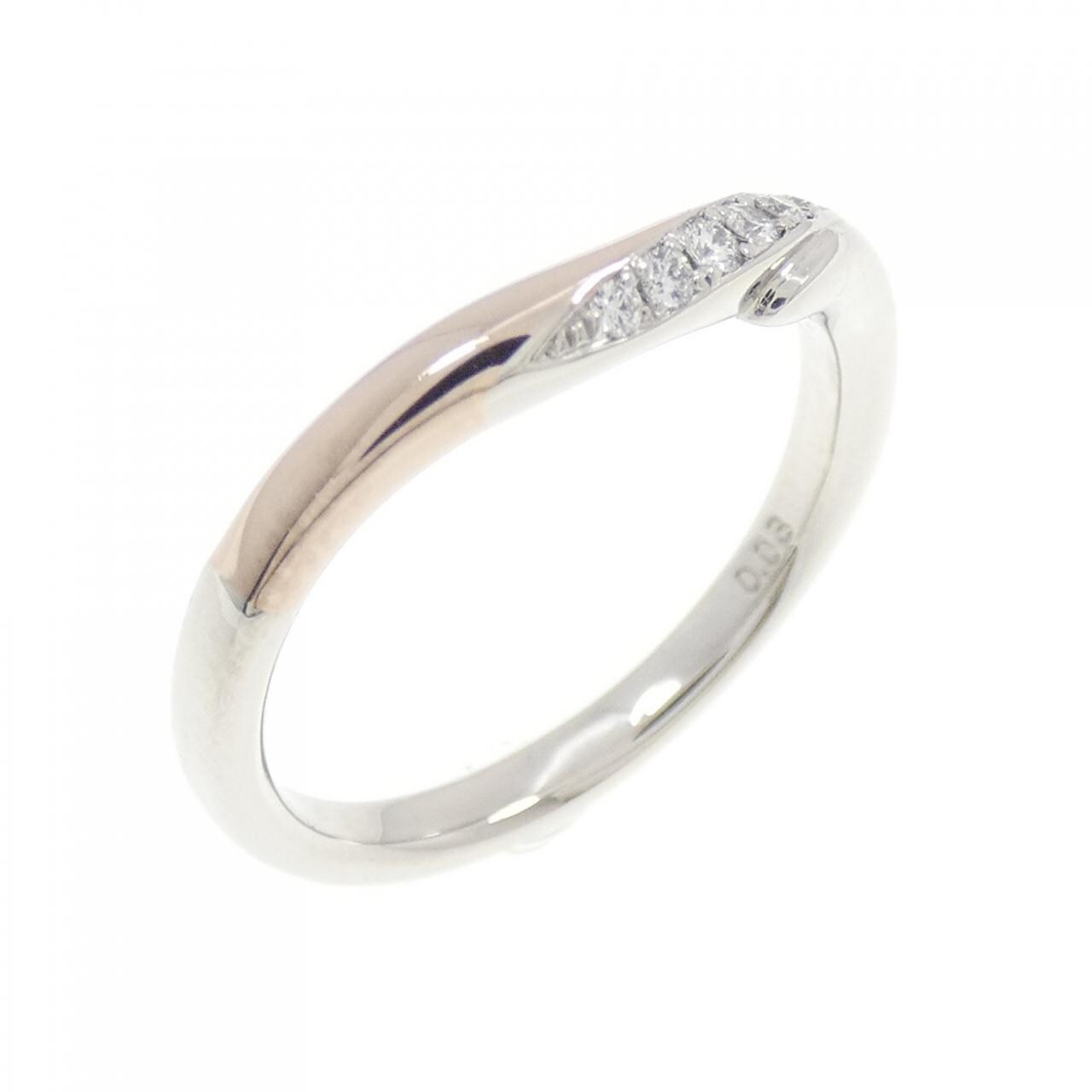 PT950/K18PG ダイヤモンド リング 0.03CT