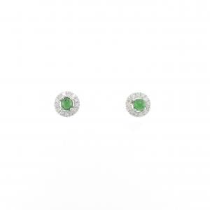 K18WG ヒスイ ピアス 0.14CT