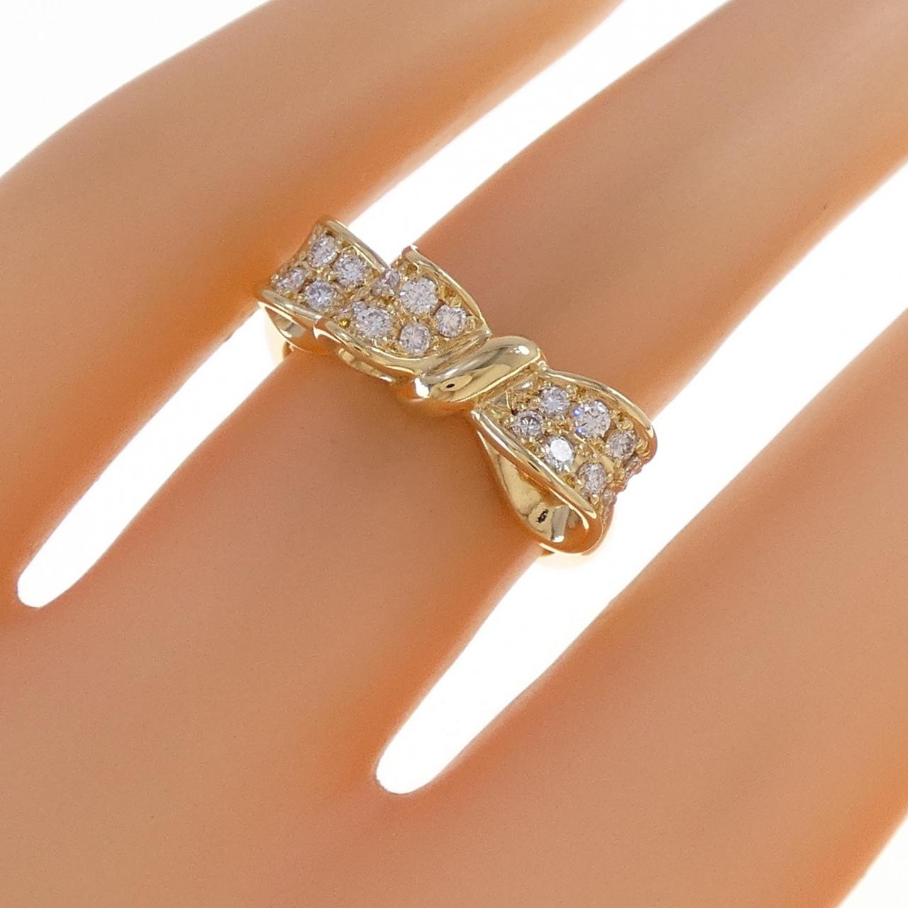 K18YG Ribbon Diamond Ring 0.24CT